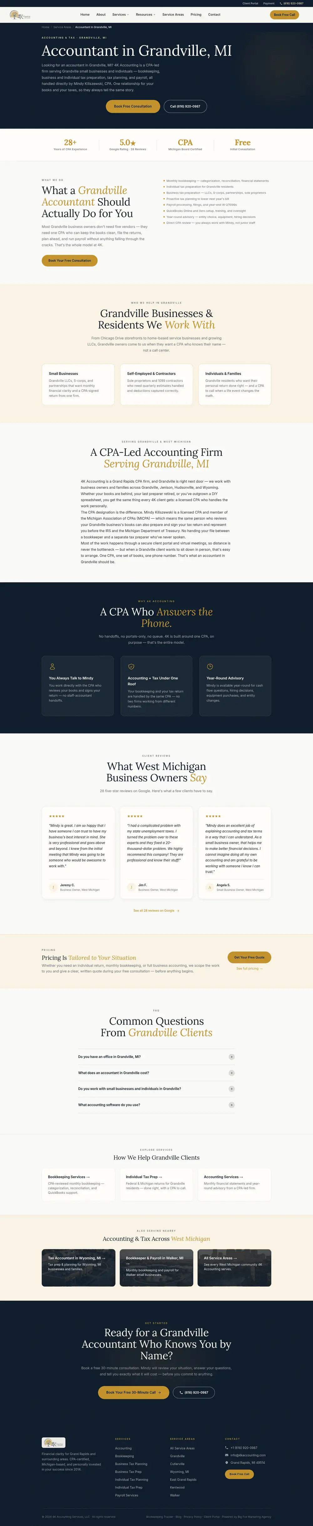4K Accounting location page page — web design case study