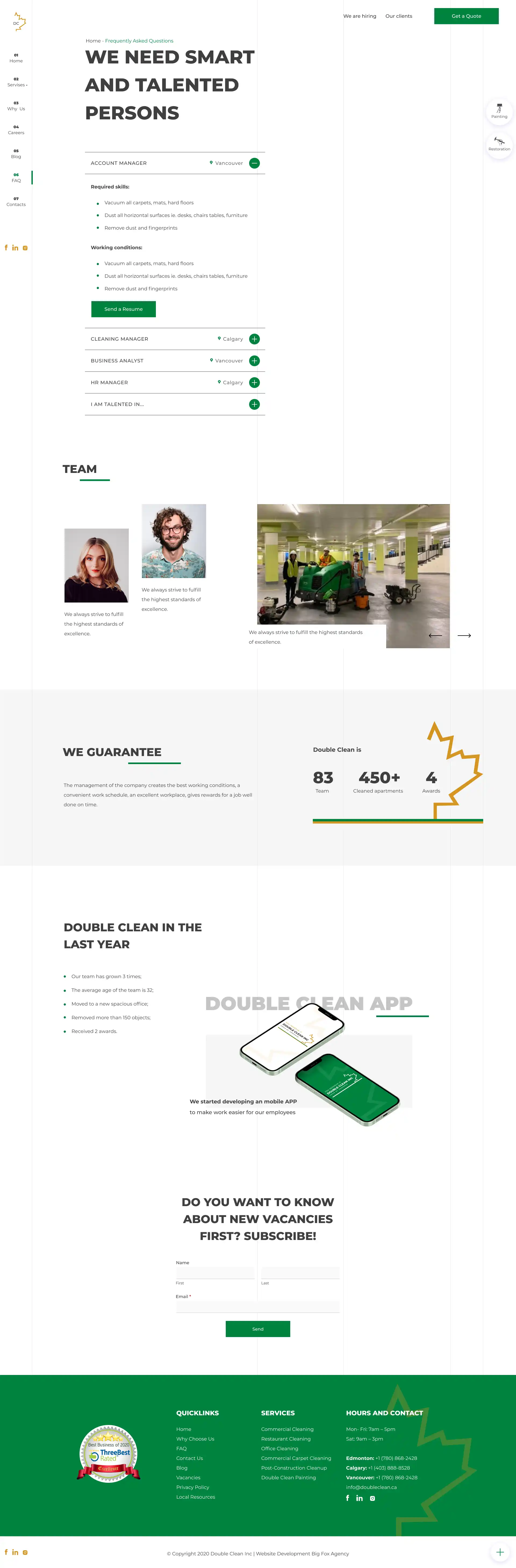 Double Clean careers page — web design case study