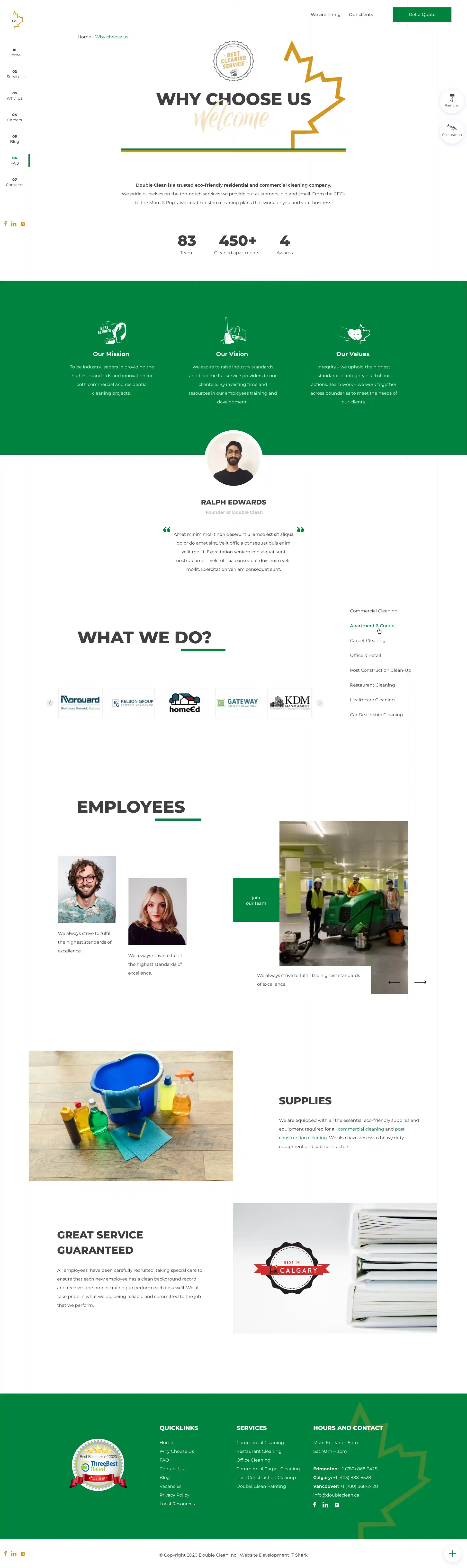 Double Clean why us page — web design case study