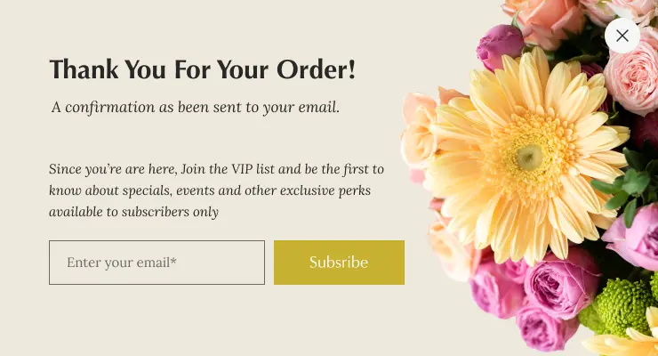 Flower Aura by Natasha order confirmation page — web design case study