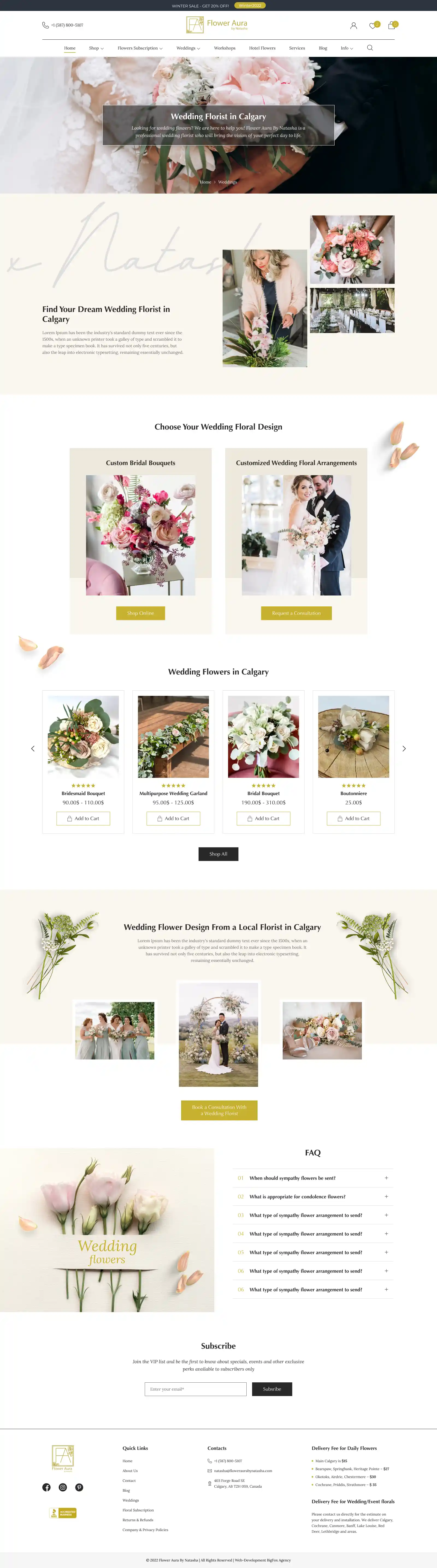 Flower Aura by Natasha services page — web design case study