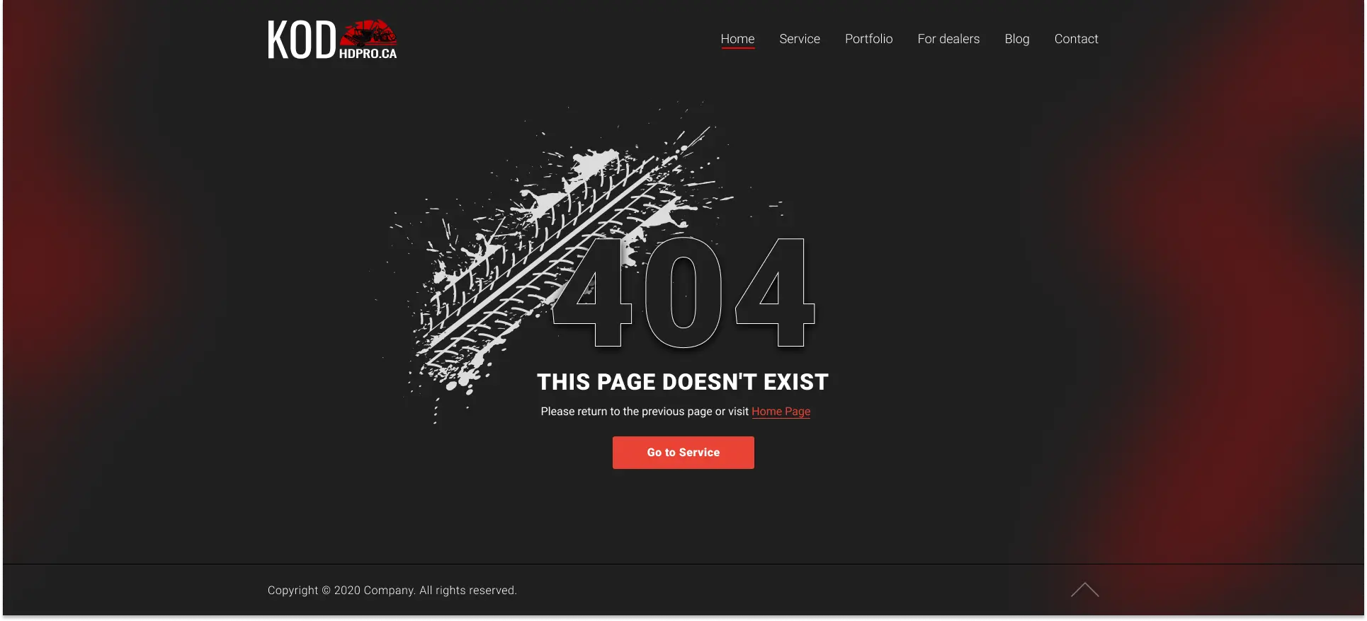 KODHDPRO custom 404 page — web design case study