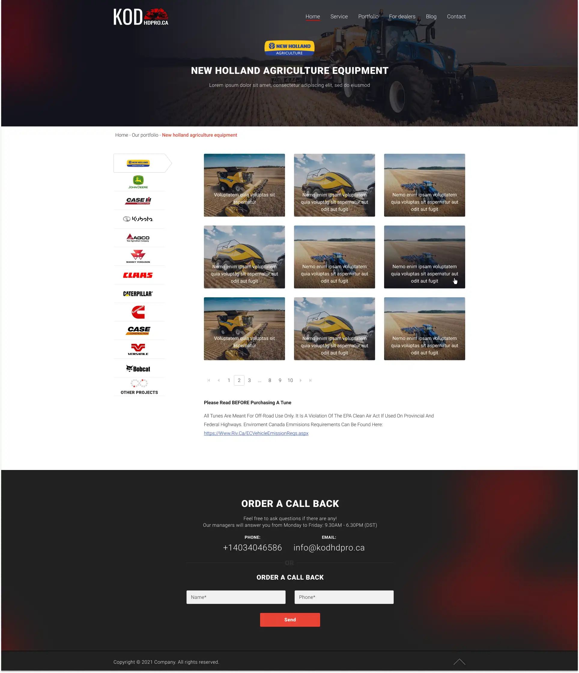 KODHDPRO portfolio page — web design case study