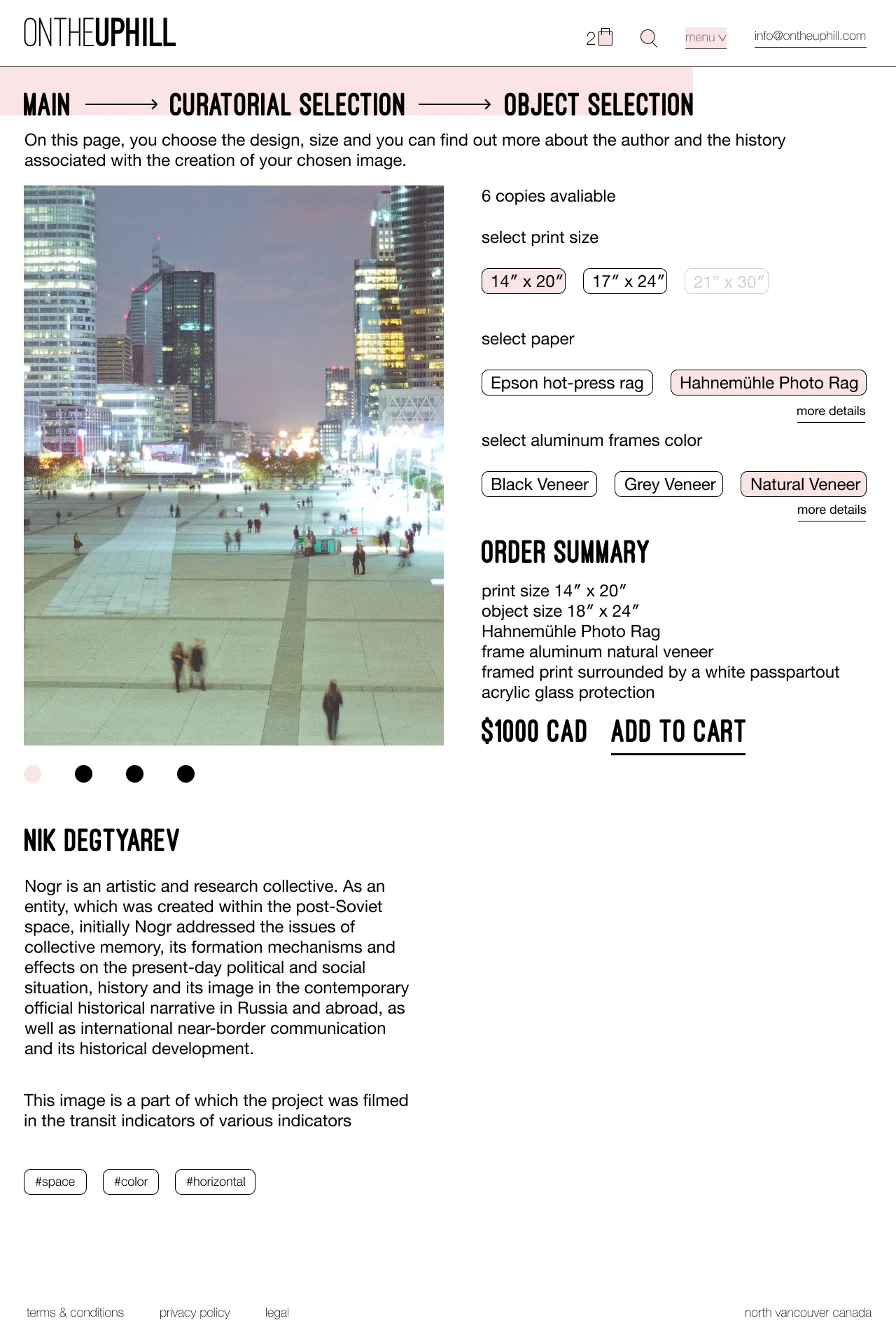 On The Uphill product page page — web design case study