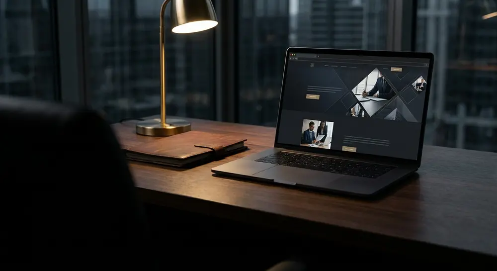 Law firm web design in Calgary — a modern, conversion-built law firm website shown on a laptop.